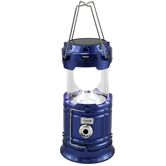 1PC Solar Camping Lantern Collapsible LED Solar USB Rechargeable Lantern Flashlight Emergency Hanging Lights For Camping Power Outages Indoor Outdoor