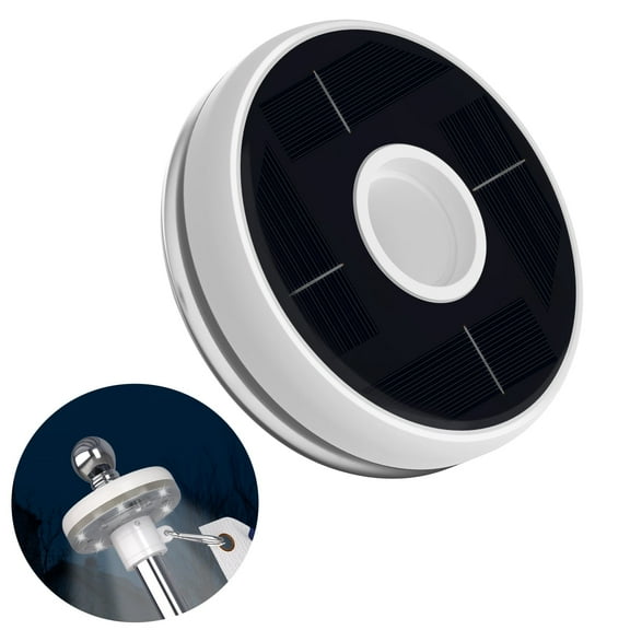 FIASON 1PC Solar Light for Flag Pole, Waterproof Outdoor Lighting for 5-10FT Flagpoles, Auto On/Off with Solar Charging, Fits 1in Diameter Poles (White)