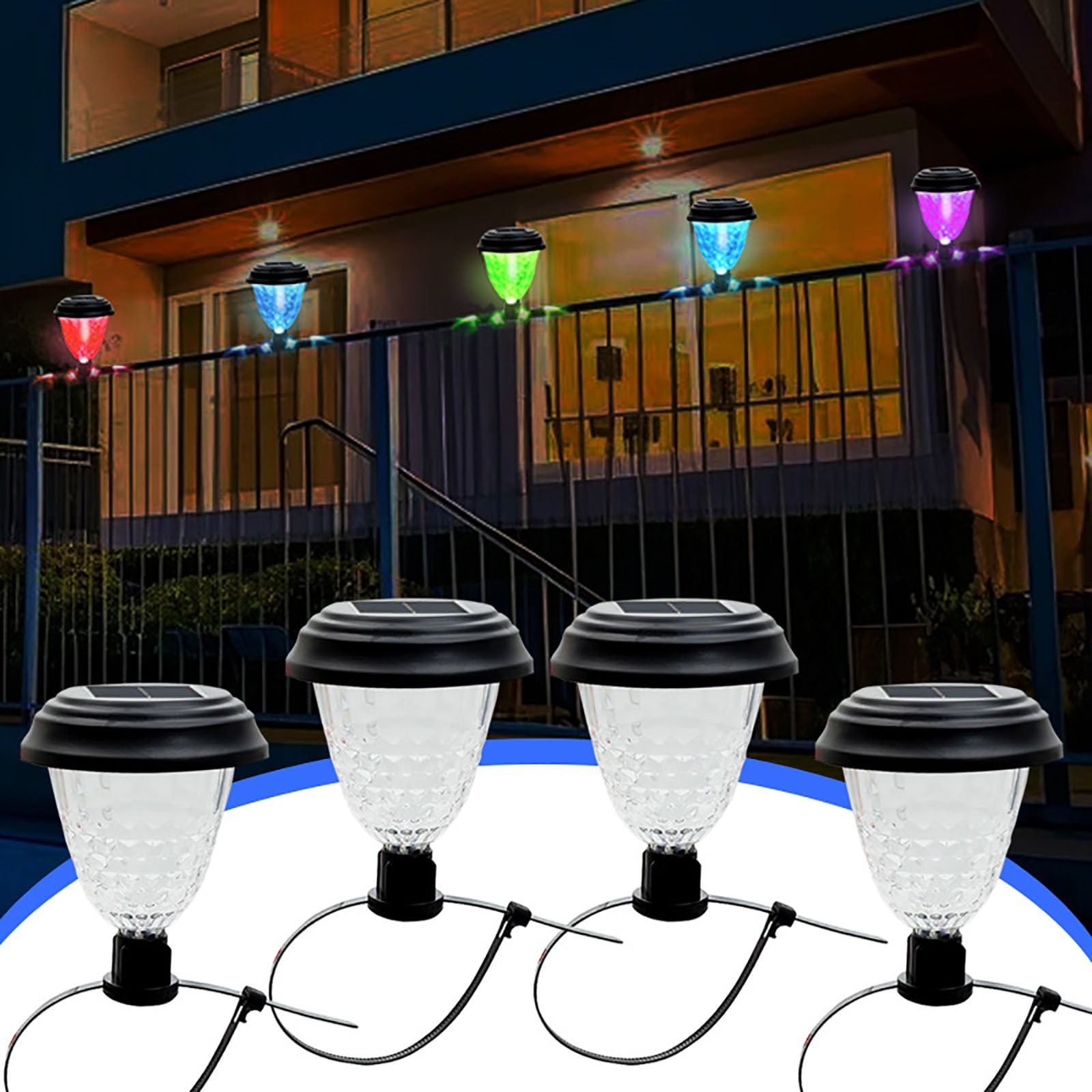 1PC Solar Powered Railing Lights, Large Solar Step Lights, Courtyard ...