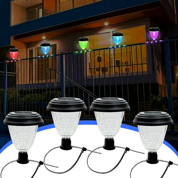 1PC Solar Powered Railing Lights, Large Solar Step Lights, Courtyard Pool Fence Tie Lights, Balcony Waterproof Decorative Fence Lights for Deck Patio and Balcony