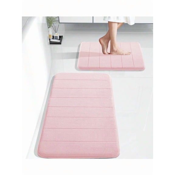1PC Solid Color Minimalist Soft Memory Foam Sponge Absorbent Non-Slip Bath Mat Bathroom Floor Mat
