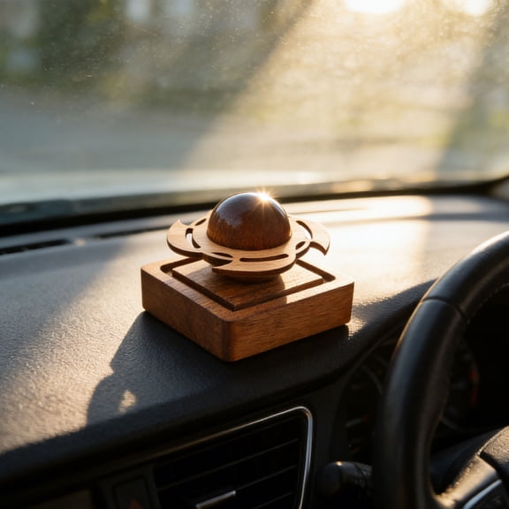 1PC Solid Planet Wooden Essential Oil Diffuser - Walnut Aroma Therapy for Home, Office, Car, Yoga Hall and SPA - Passive Diffuser for Desk Table Decor, 2.4*2.4*2Inch (C)