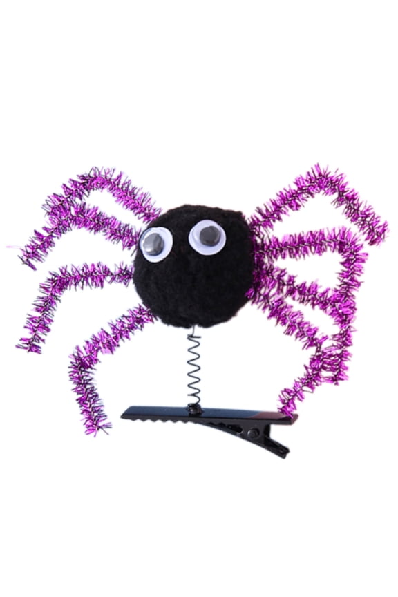 1PC Spiders Hairpin For Children Halloween Party Metal And Polyester Fiber Hair Clip Safe For Age 3+ Costume Accessory
