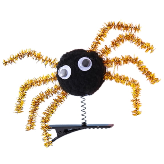 1PC Spiders Hairpin For Children Halloween Party Metal And Polyester Fiber Hair Clip Safe For Age 3 Costume Accessory