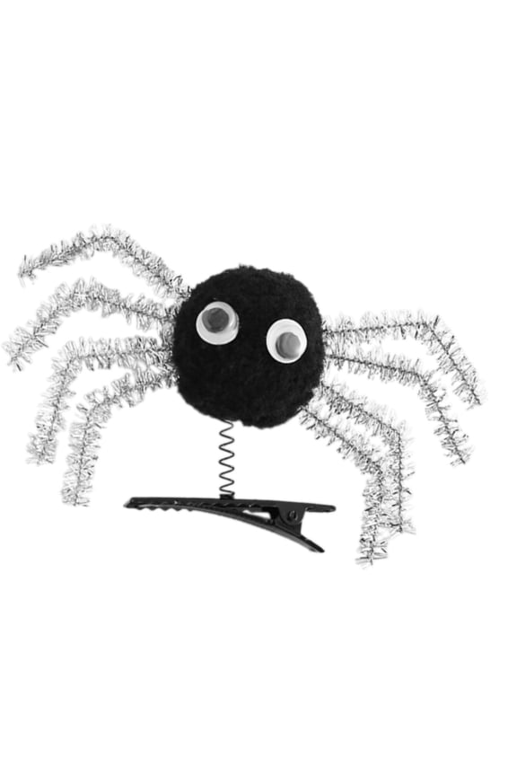 1PC Spiders Spring Hair Clip Kids Halloween Accessory Nonslip Comfortable Wear Metal Polyester Fiber Hairpin