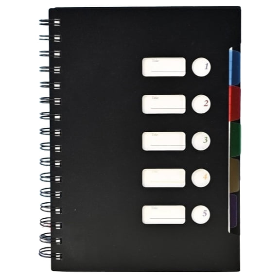 1PC Spiral Notebook 6.5*8.2 inch, Small Notebooks, College Ruled Notebook with Dividers Tabs A5 for Work Office Supplies Journal