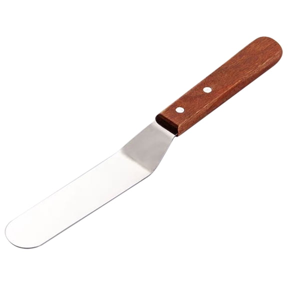 1PC Stainless Offset Spatula 6 Inch - Angled Cake Frosting Tool with Ergonomic Handle for Baking Decorating