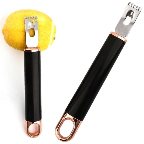 1PC Stainless Steel Channel Knife,Multifunctional Lemon Zester Fruit Peeler with Hanging Loop Lemon Twist Peeler Fruit Peeler Citrus Zester Tool for Cocktail Kitchen Home Bar,2 in 1 Lemon Peeler