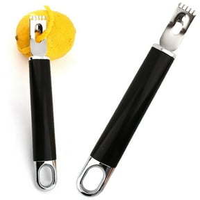 1PC Stainless Steel Channel Knife,Multifunctional Lemon Zester Fruit Peeler with Hanging Loop Lemon Twist Peeler Fruit Peeler Citrus Zester Tool for Cocktail Kitchen Home Bar,2 in 1 Lemon Peeler