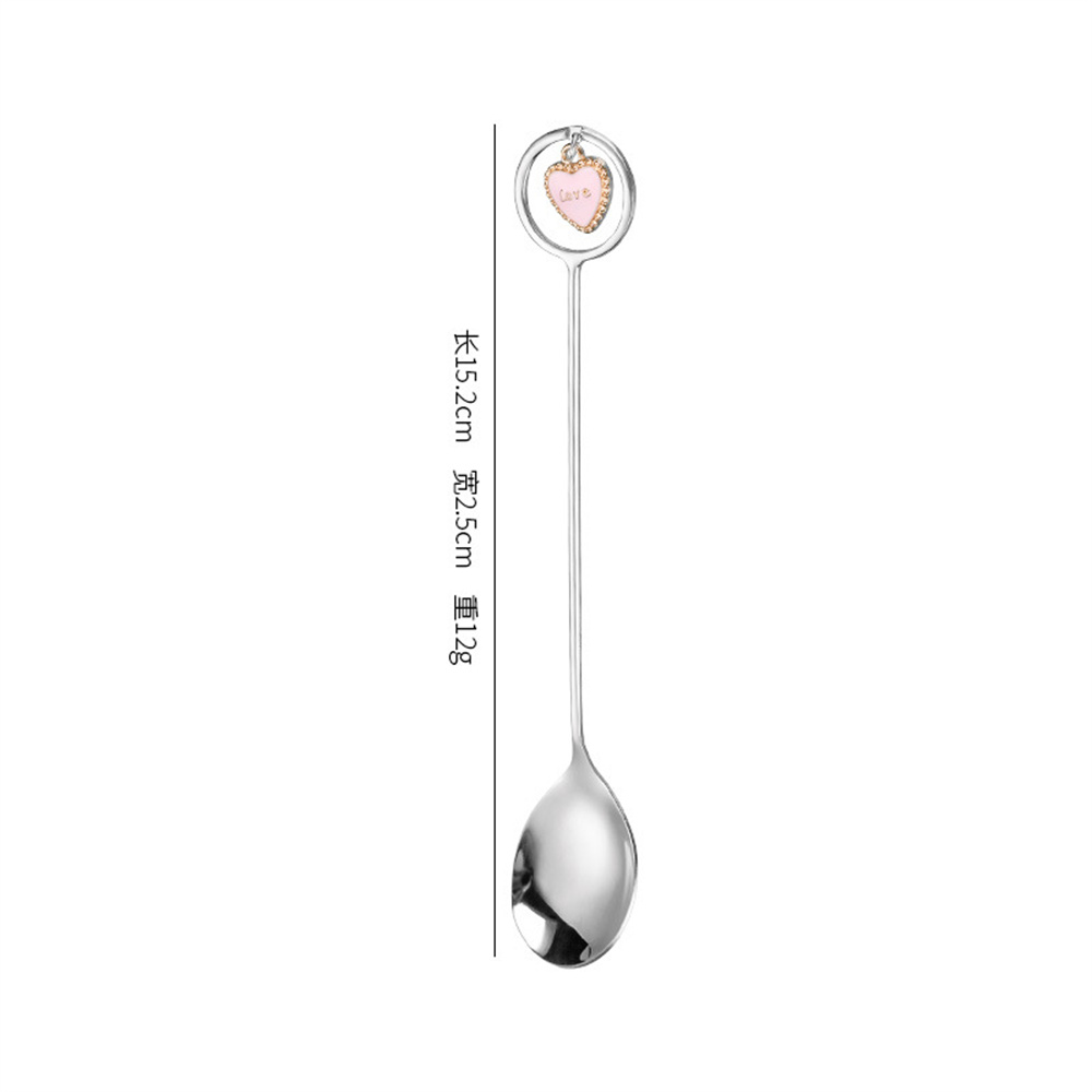1PC Stainless Steel Coffee Spoon Long Handle Coffee Spoon Dessert Snack
