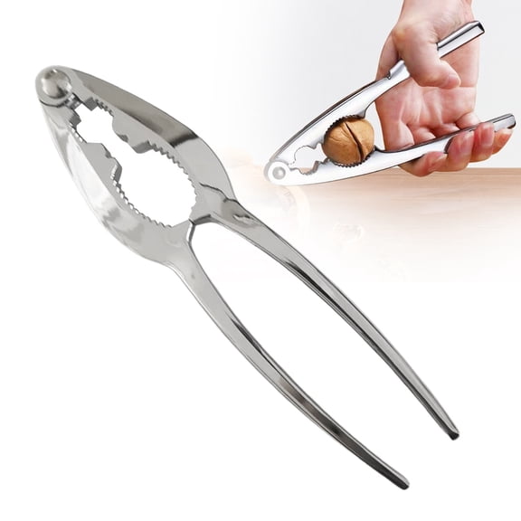 1PC Stainless Steel Crack Almond Walnut Tools, Nut Kitchen Nutcracker Sheller Clip Tool, Multifunction Walnut Hazelnut Cracker, Crab Crackers and Tools for Crab Legs Lobster