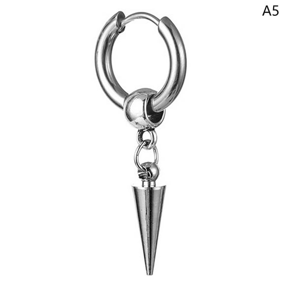 1PC Stainless Steel Cross Arrow Earrings For Women Men Cool Punk Jewelry Piercing Circle Ear Buckle Dangle Earring Fashion Gifts