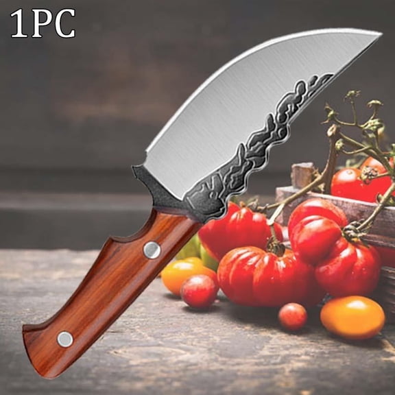 1PC Stainless Steel Kitchen Knife Santoku Knife Boning Knife Wooden Handle Sharp Multipurpose Kitchen Professional Handmade Forged Knife Kitchenware High Quality Meat Cleaver Cutting Paring