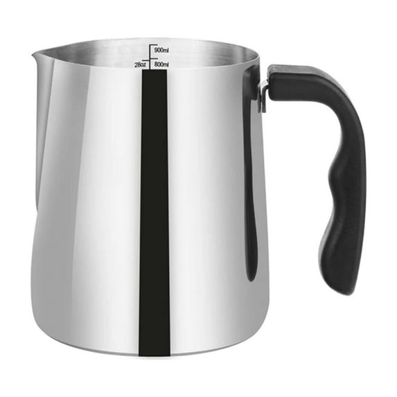 1PC Stainless Steel Milk Frothing Pitcher with Graduated Measurements, Frothing Latte Pourer with Heat-Resistant Handle and Dripless Pouring Spout for Making Cappuccino or Latte for Candle Making