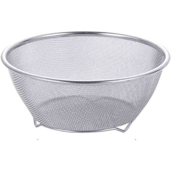1PC Stainless Steel Rice Washing Sieve Strainer 7inch Kitchen Mesh Net Basket Drainer Bowl Sifters for Vegetable Fruits
