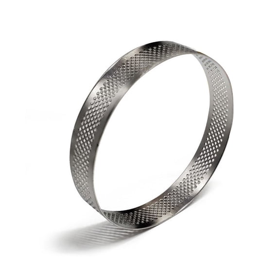 1PC Stainless Steel Tart Ring | Perforated Heat-Resistant Pie & Mousse Mold - Ideal for Pastry, Cake, Cornbread