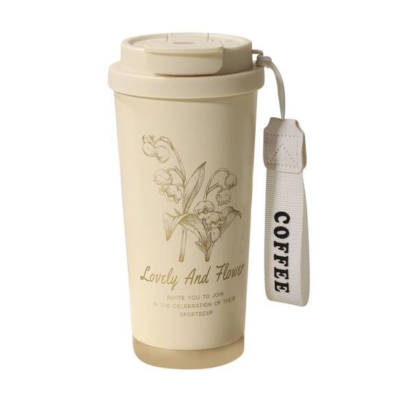 1PC Stainless Steel Vacuum Cup For Winter Suitable For Cold Weather With Exquisite Floral Print