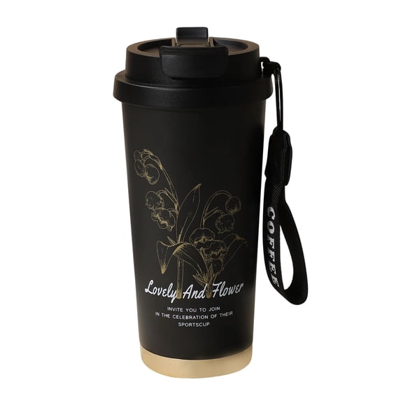 1PC Stainless Steel Vacuum Cup For Winter Suitable For Cold Weather With Exquisite Floral Print