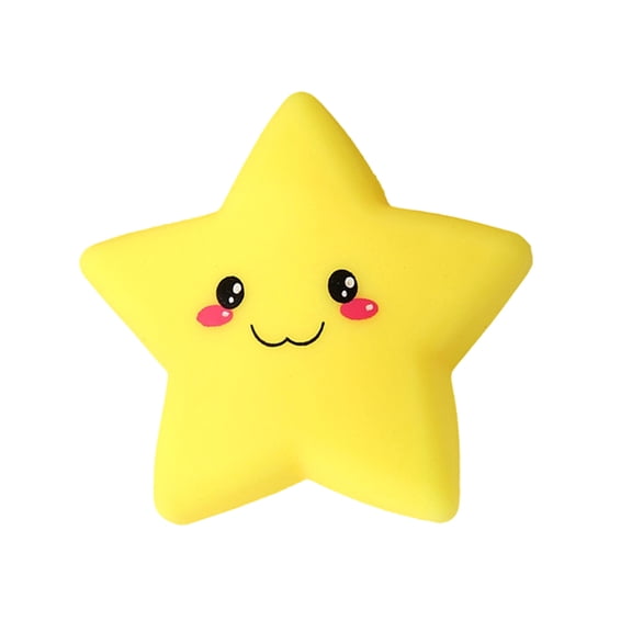 1PC Star Squishy, Slow Rising Squishy Stress Ball, Soft Glitter Decompression Gift Adults, Sensory Fidget Smiley Face for Anxiety Relief, Office Desk Calming and Party FavorsAs Shown