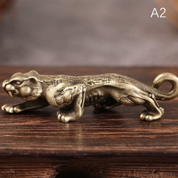 1PC Statue Figurine Wealth Brass Decor Prosperity Chinese Style Ornament Qilin Dragon Luck Animal Fengshui Vintage
