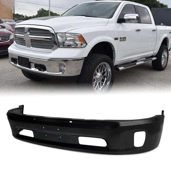 1PC Steel Front Bumper Face Bar For 2013-2018 Ram 1500 W/Fog Light W/O Sensor Holes Paintable