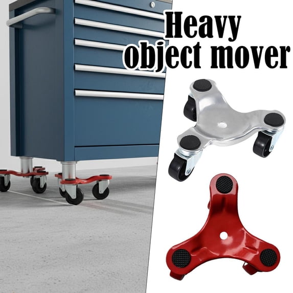 1PC Steel Triangular Moving Dolly, 360 Degree Rotating Swivel Wheels Furniture Mover with Anti-Slip Pad for Heavy Appliances, Silver