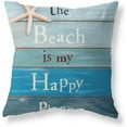 thumbnail image 1 of 1PC Summer Coastal Beach Throw Pillow Cover 18x18, Couch Decorative Outdoor Square Linen Pillow Cushion Cases for Living Room Sofa Bed, 1 of 4