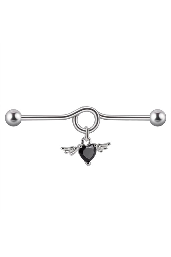 1PC Surgical Steel CZ Gem Ear Tragus Cartilage Piercing Zircon Dangle Chain Earring Conch Ear Stud Helix Piercing Body Jewelry