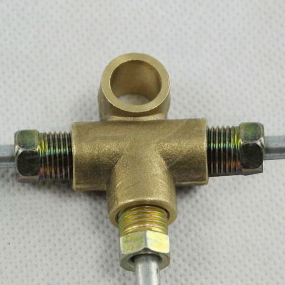 1PC T Brake Line Tee Hose Connector 3 Way Adapter Wiht 3 Male Nut Union 3/16 Fitting