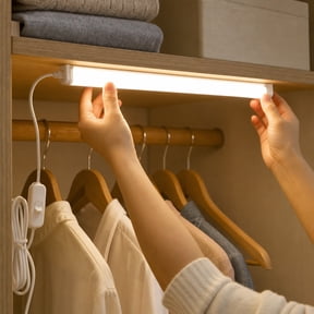 1PC LED Tube Light 5W Warm White 0.3m Integrated Single Fixture with ON OFF Switch Power Cord Plug and Play for Under Cabinet Garage Workbench