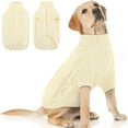 thumbnail image 1 of 1PC Thermal Dog Sweater with Turtleneck - Winter Knitted Coat for Dogs, Warm Pet Clothing for Cold Weather Indoor Outdoor Activities, Beige XS, 1 of 8