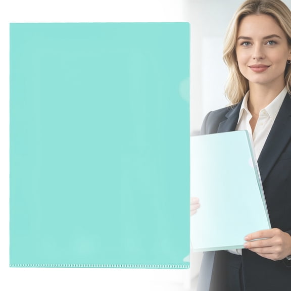1PC Thickened A4 L-Shaped Plastic Folder, Durable Plastic File Folder, Exam Paper Organizer, Office Business File Holder, Multi Color Folders for Documents, Paper Sorting Holder,12.2×8.66 in,Green
