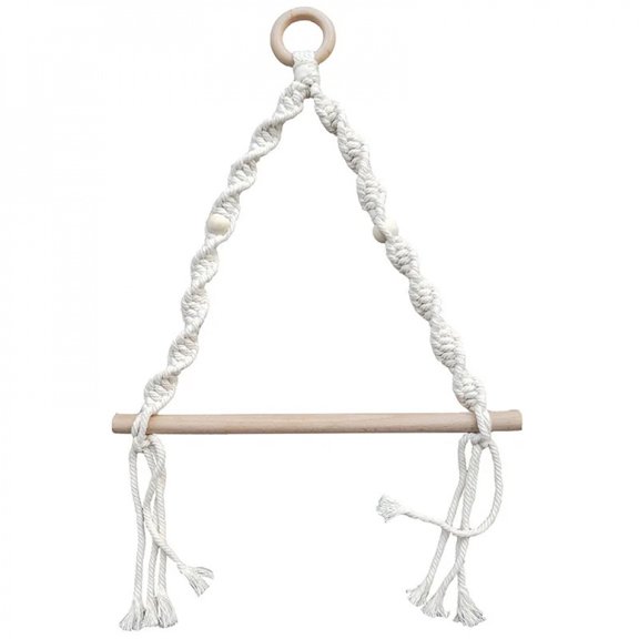 1PC Toilet Paper Holder Macrame Wall Hanging Stand Boho Bathroom Decor Wooden Rope Towel Tissue Storage Holder for Kitchen
