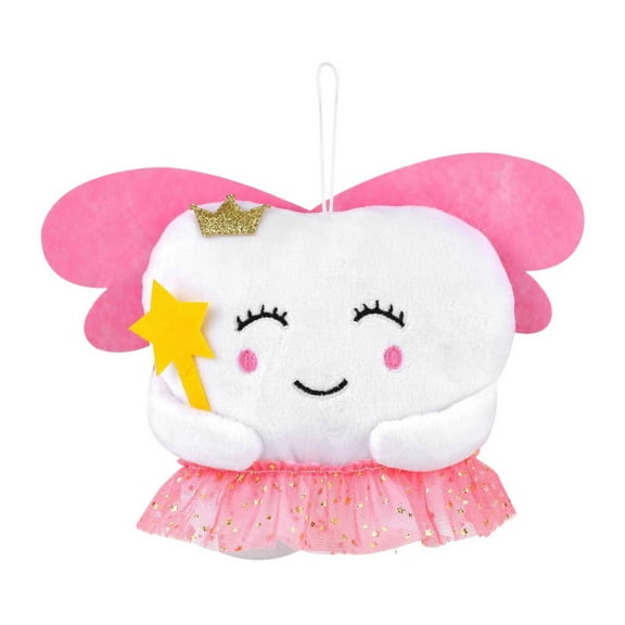 1PC Tooth Cute Fairy Pillow with & Pocket Embroidered Tooth Fairy Doll Small Tooth Bag/Pouch Lost First Tooth for Girls Boys Throw Pillows 10*8in