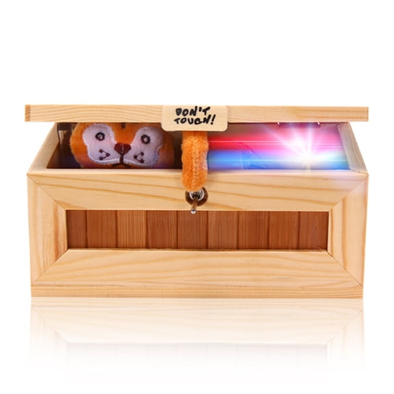 1PC Don't Touch Useless Box, Useless Box Wooden USB Electronic Cute Tiger Funny Surprises Machine for Friends Home, Gags Practical Joke Toys Classics Samll
