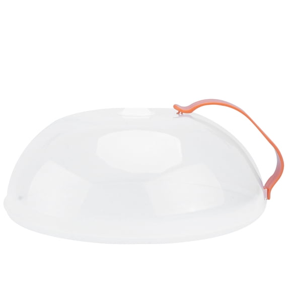 1PC Transparent Dish Cover Plastic Microwave Oven Heating Cover Food Lid(Orange)