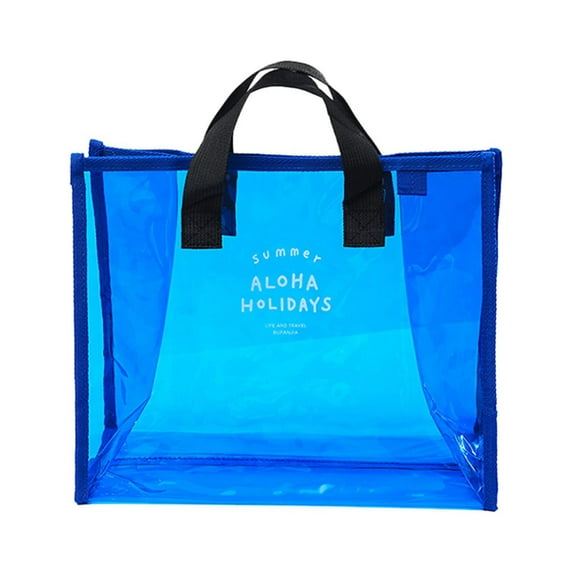 1PC Transparent PVC Beach Bag for Women, Waterproof Travel Tote Bags, Multi-Use Tote for Daily Work, Shopping, Vacation