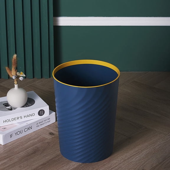 1PC Trash Can,Bathroom Garbage Can, Plastic Trash Can Wastebasket, Garbage Container Basket for Bathrooms, Laundry Room, Kitchens, Offices, Kids Rooms, Dorms (Navy,S-6.49*7.87*10 Inches)