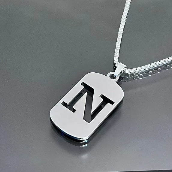 1PC Trendy Retrow Out Letter Pendant NCKLACE -Adjustable O -Chain, Comfortable Wear, Stylish Hip Hop Design, Suitable for Daily Party, Casual Outings, and F ASHION Statements,N