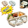 thumbnail image 1 of 1PC Triangle Onigiri Mold Set 6-Cavity, Rice Ball Press for Sushi, Seaweed Rice Balls, Younger Lunch Bento, Home DIY, Easy Clean, Quick Release, Dishwasher Safe Mold, AKLJWH, E, 1 of 8
