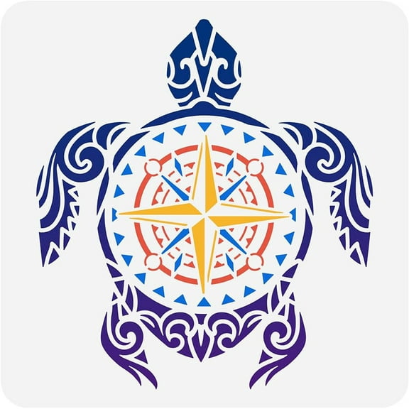 1PC Turtle Painting Stencils 11.8x11.8 inch Plastic Nautical Theme Drawing Reusable Template