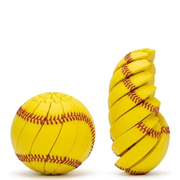 1PC Twisty Baseball Fidget Ball, 3D Printed Calming Sensory Toy, ADHD Focus Fidget, Easter Basket Stuffer for Kids(Softball)