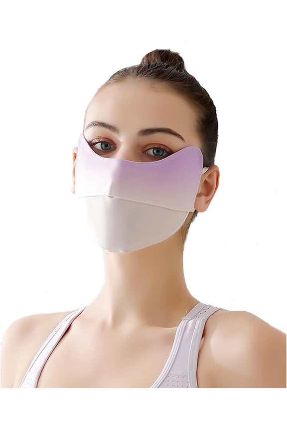 1PC UV Face Mask, Sun Protection Face Mask, Sun Masks for Women, Ice Silk Cooling Breathable Face Cover, Washable Reusable