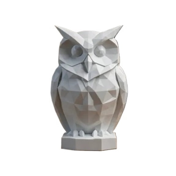1PC Ultra Low Poly Geometric Owl Sculpture Version 2 3D Print