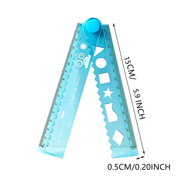 1PC Unbreakable Clear Rulers 30cm PVC Shatterproof Folding Flexible Rule, Green
