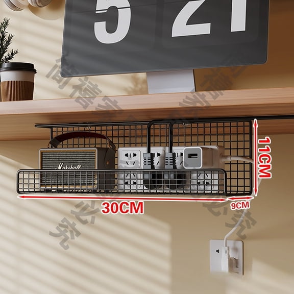 1PC Under-desk Cable Management Cable Tray Punching Free Power Cable Trough Finishing Box Wire Socket Storage Wiring Organizer