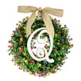 1PC Unique Last Name Year Round Front Door Wreath With Bow Sign