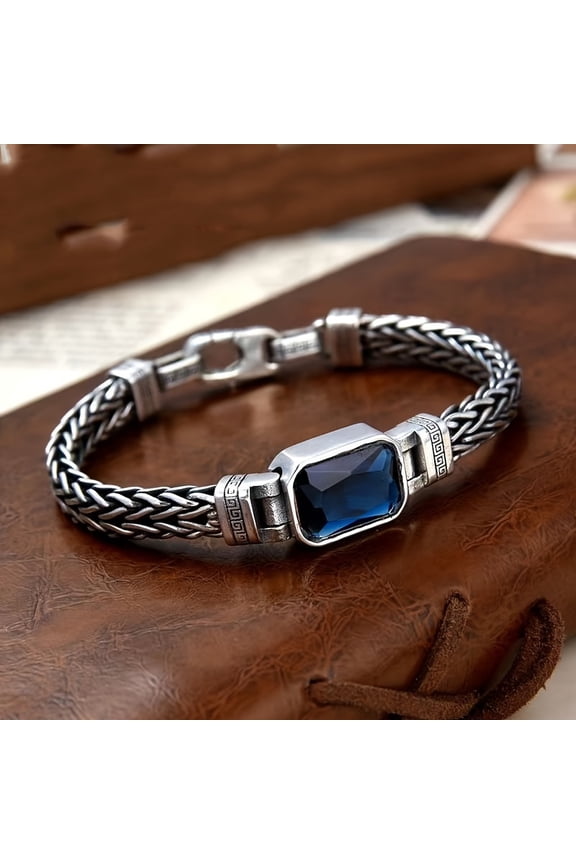 1PC Unique Woven Copper Link Bracelet for Men -Stylish Masculine Accessory with COOL VINTAGE Design -Perfect Gift Idea,7.09inch