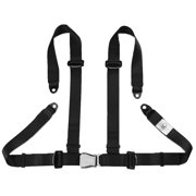 Hunlyman 4 Point Adjustable Single Seat Safety Belt Universal Cushioned Black 1 Pack