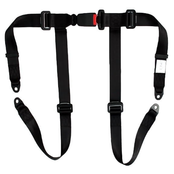 Hunlyman Safety Belt Universal 4 Point Adjustable Single Seat Black Cushioned 1 Pack